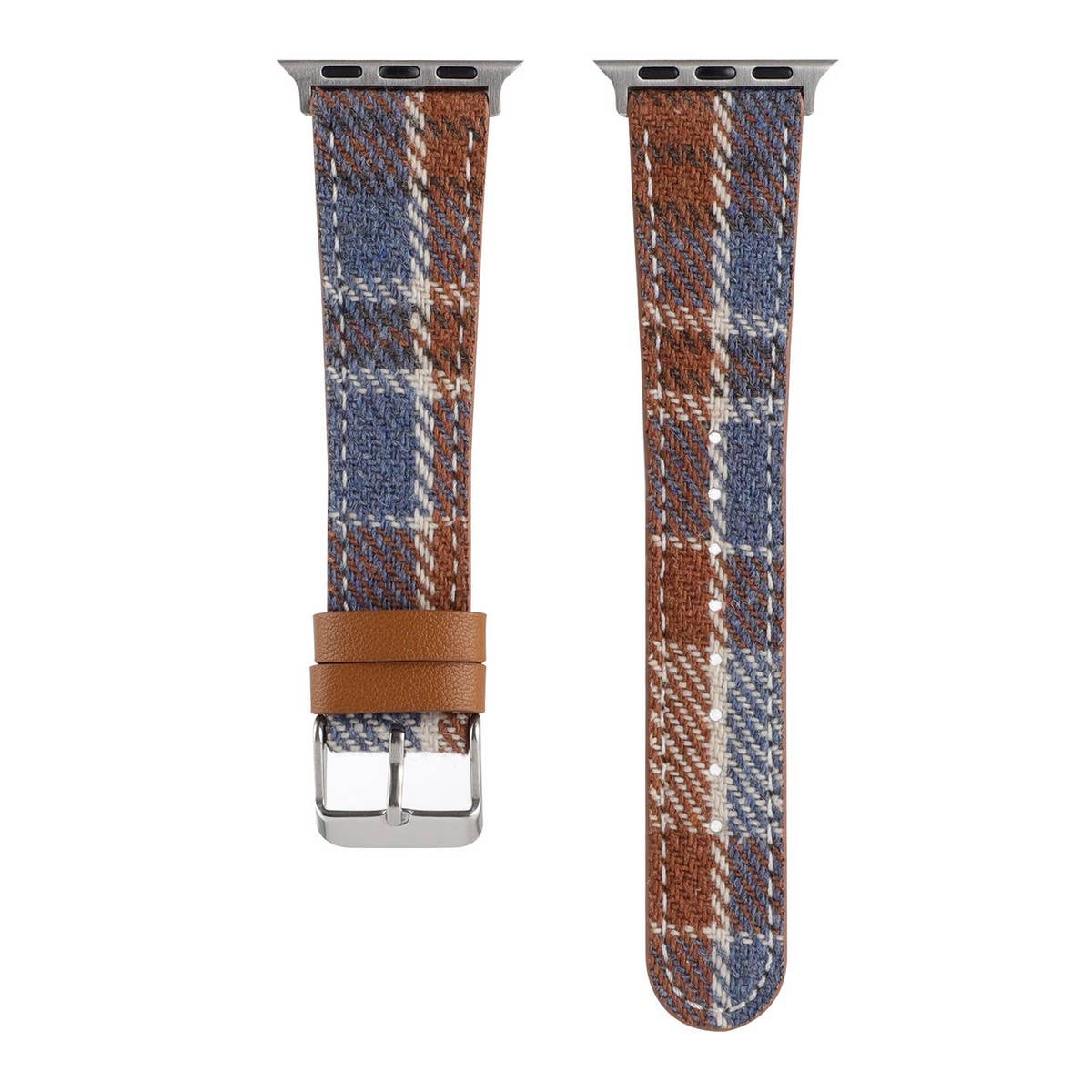 IWATCH8-1 PLUSH CHECKERED LEATHER STRAP