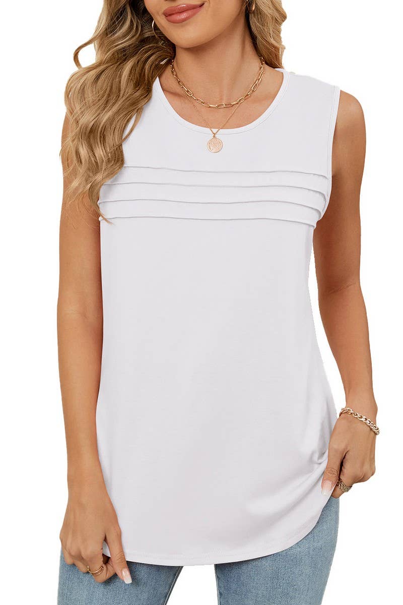 CWTTSL0296_SOLID COLOR ROUND NECK SLEEVELESS T-SHIRT VEST