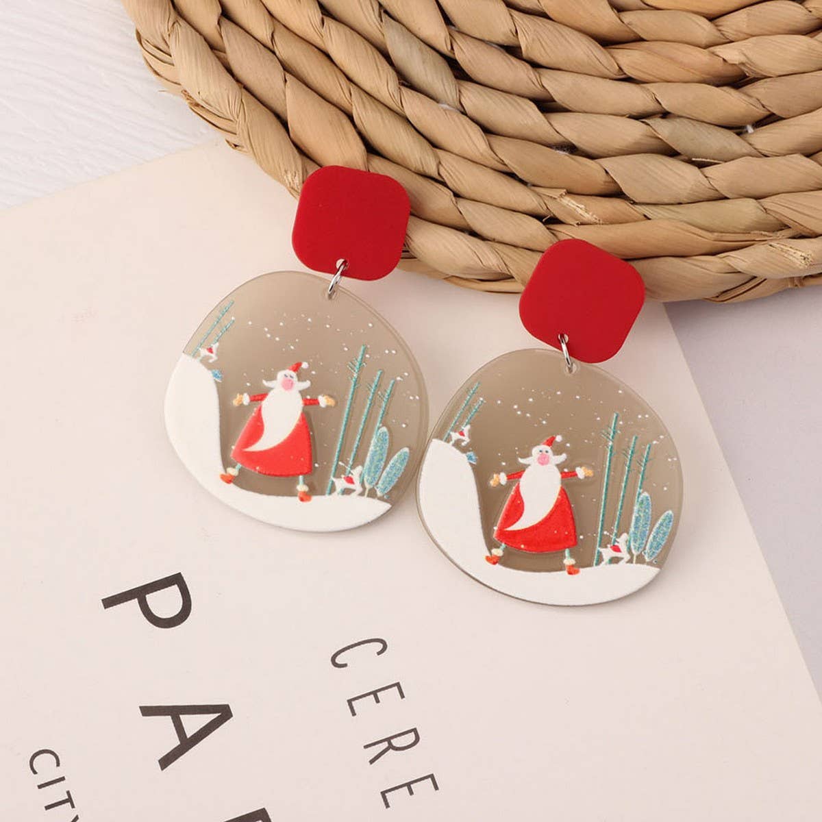 SWEET GIRL COLORFUL FLOWER ACRYLIC EARRINGS