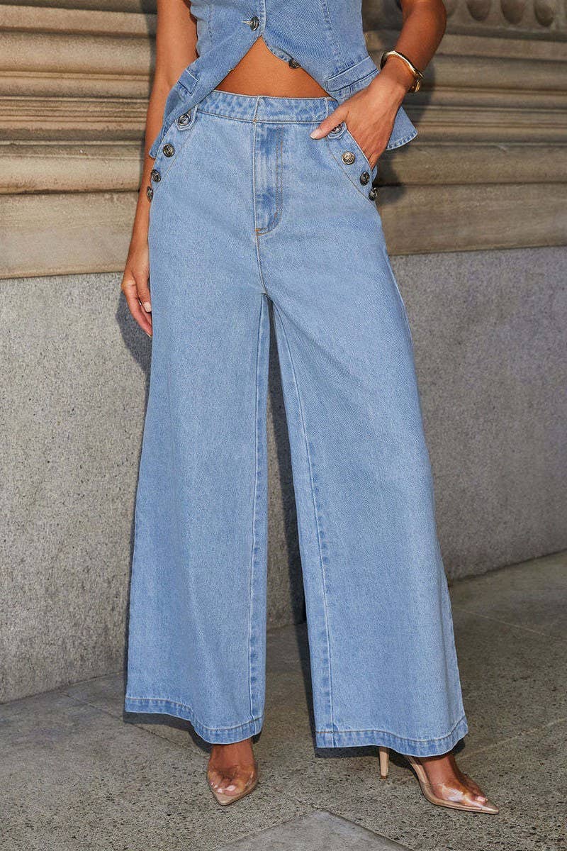 CWJP0589_SOLID LOOSE FIT FASHION WIDE LEG JEANS