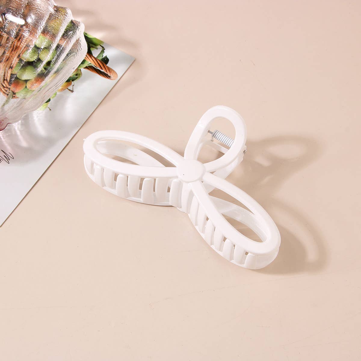5.12" Glossy Resin Bow Hair Claw Clips for Women_CWAHA0486