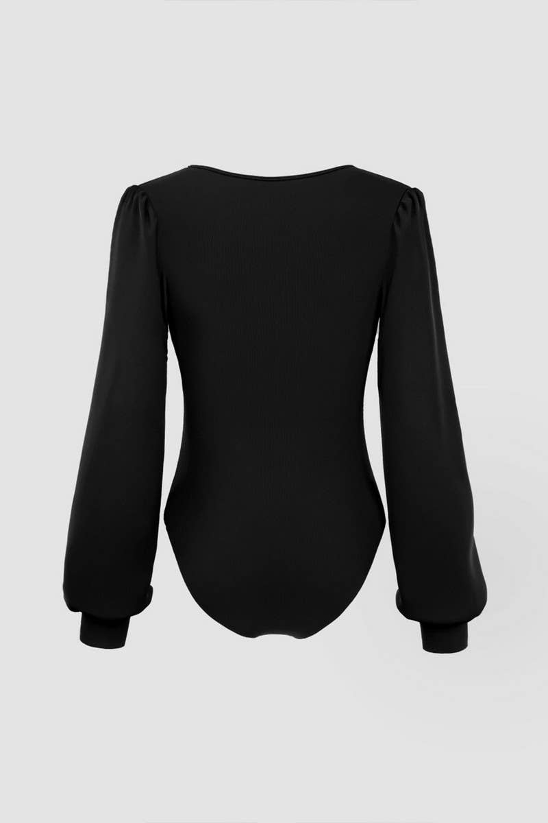CWTBLL2751_SOLID COLOR LONG SLEEVE V-NECK BODYSUIT
