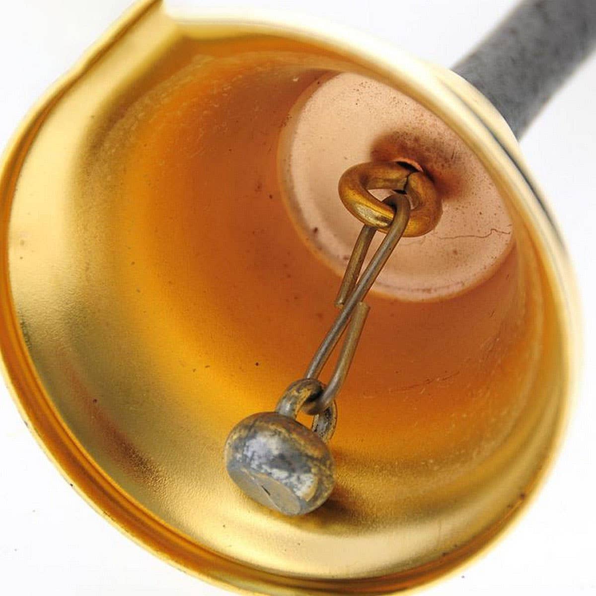 CWASC03111_GOLD CHRISTMAS HAND BELL WITH WOODEN HANDLE