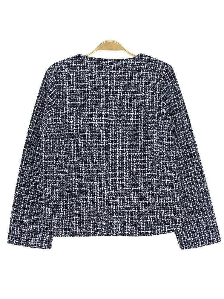 CASUAL KNITTED WOOLEN PEARL BUTTON CARDIGAN