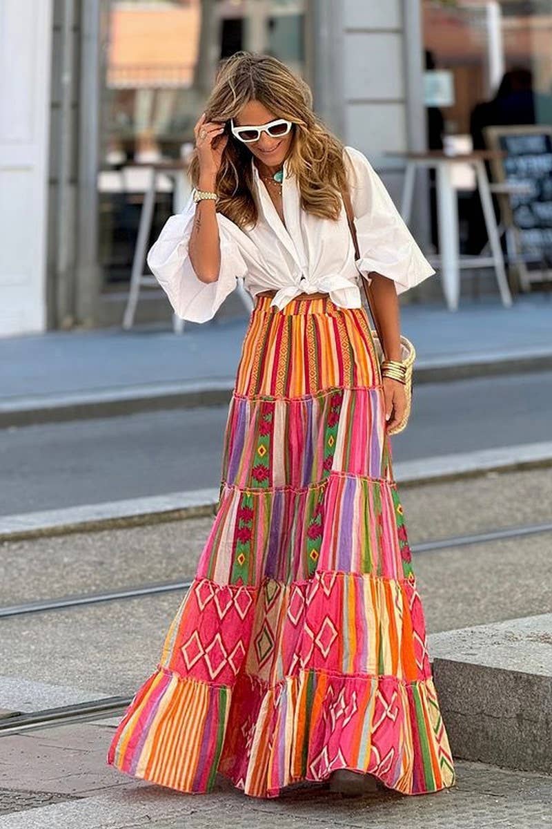 CWBLS0619_NEW FALL RUFFLED SWING SKIRT