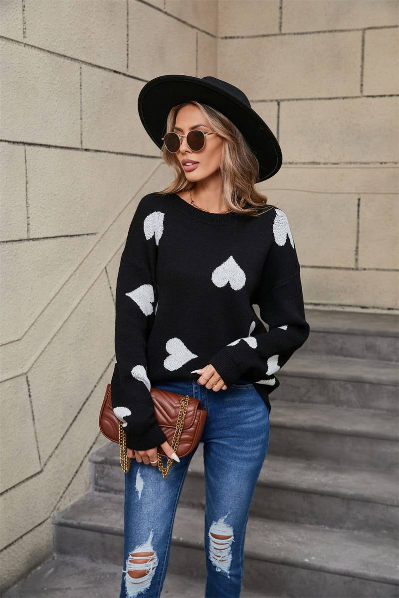 CWOSWL5762_VALENTINE'S DAY HEART LONG SLEEVE KNITTED SWEATER