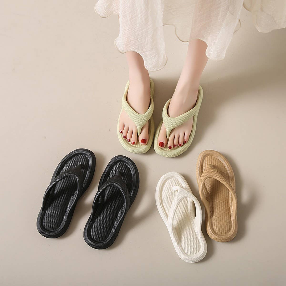EVA SOLID COLOR FLIP-FLOPS SUMMER BEACH SLIPPERS_CWSHS0690