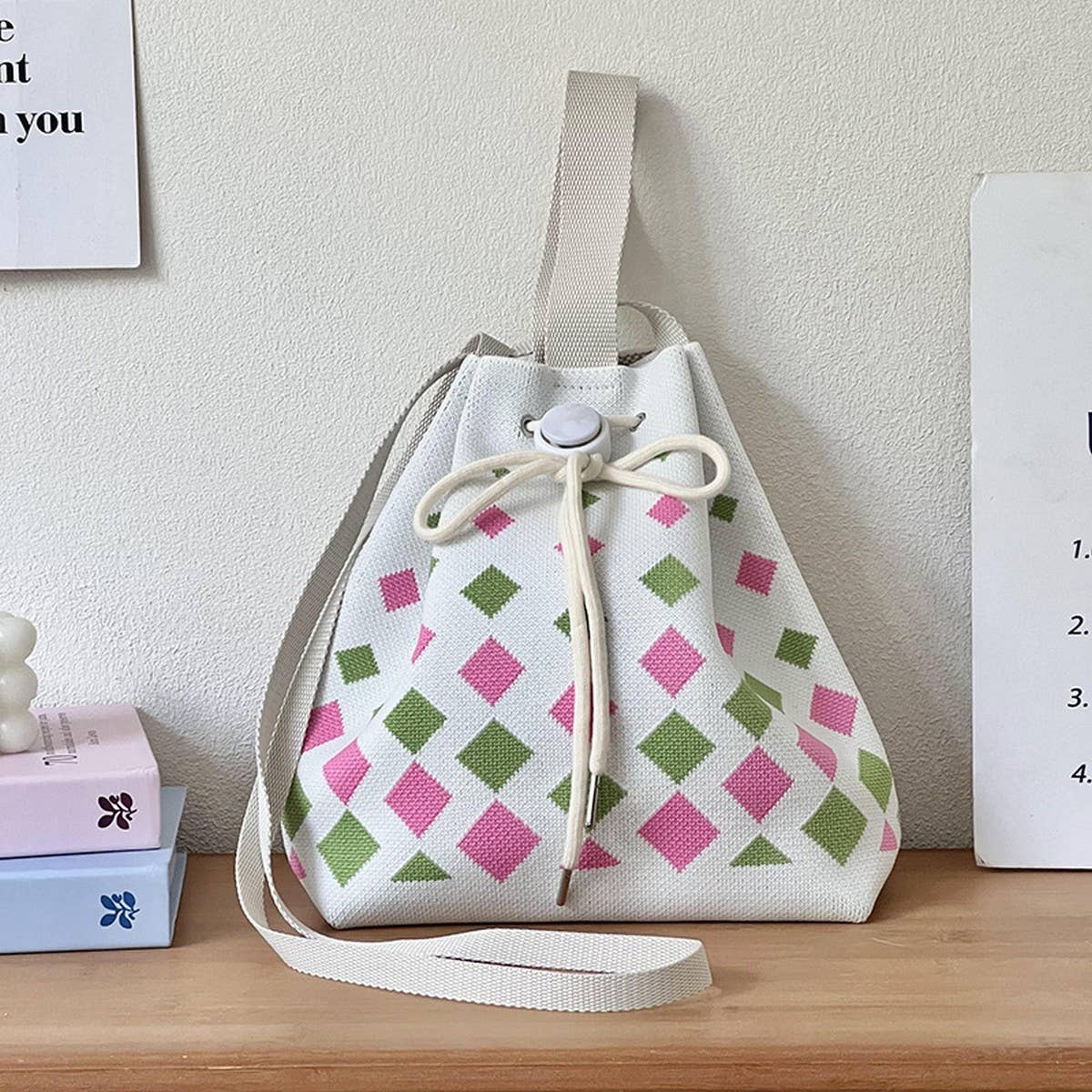 SIMPLE DESIGN KNITTED PORTABLE SHOULDER BAG_CWAB3071