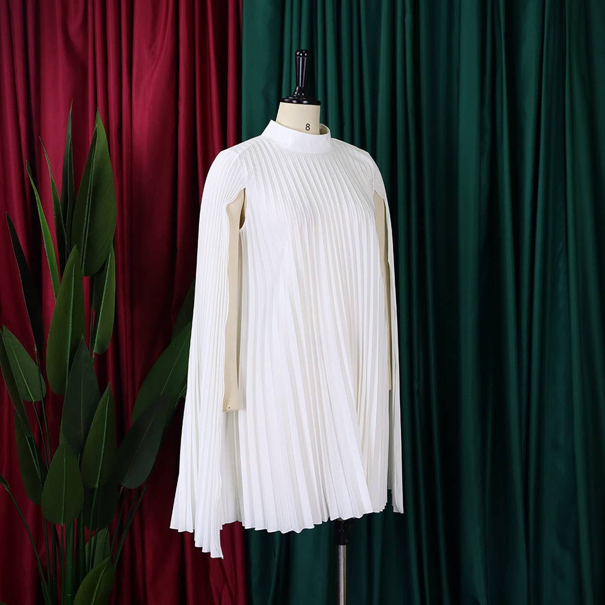 FASHION LOOSE CAPE BAT SLEEVE PLUS SIZE DRESS_CWDMD3703