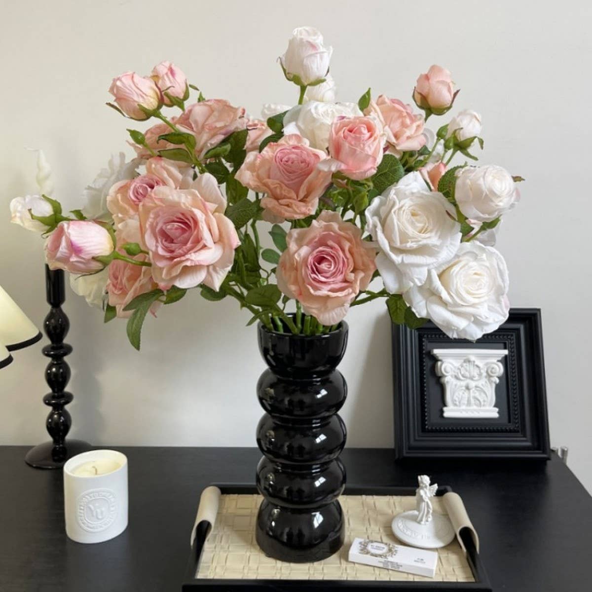 Vintage Dried-Look 3-Head Artificial Roses
