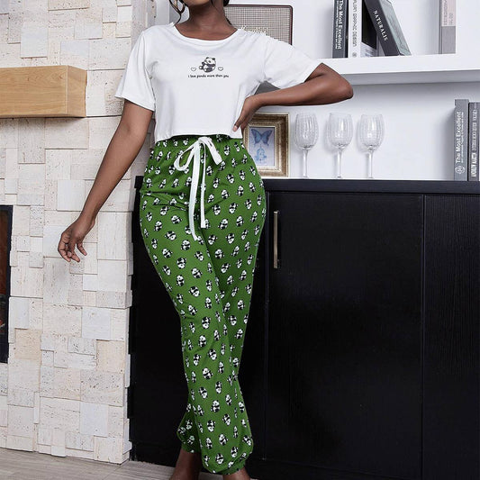 ANIMAL PRINT TROUSERS TWO-PIECE PYJAMAS