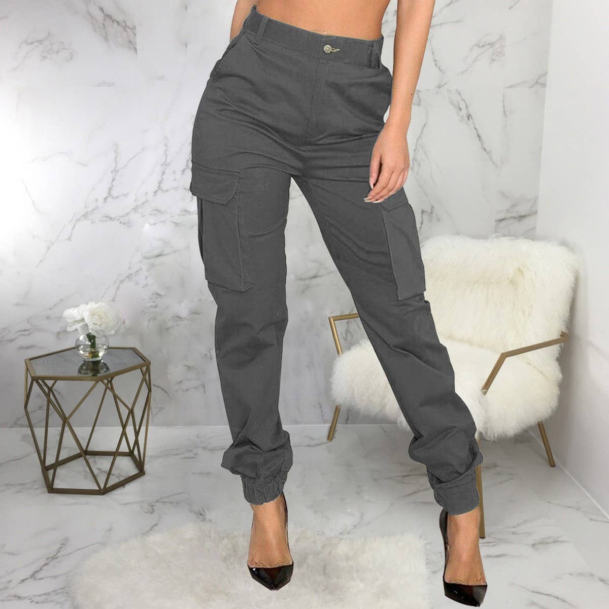 WOMENS SLIM FITTING CAMOUFLAGE PRINTED PANTS_CWBLP0383