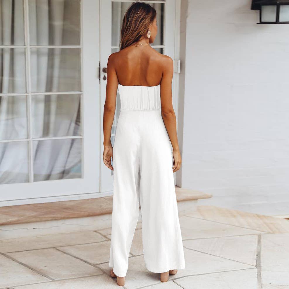Casual Chic Backless Slim Fit Jumpsuit