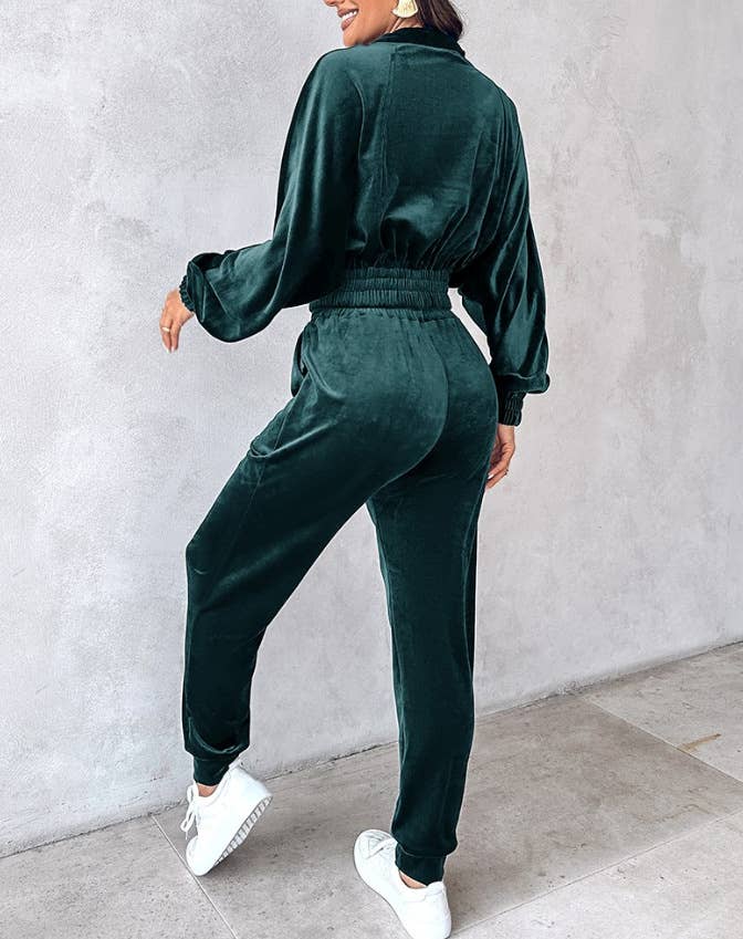 CANARY SHORT JACKET LONG SLEEVE TROUSERS SUIT