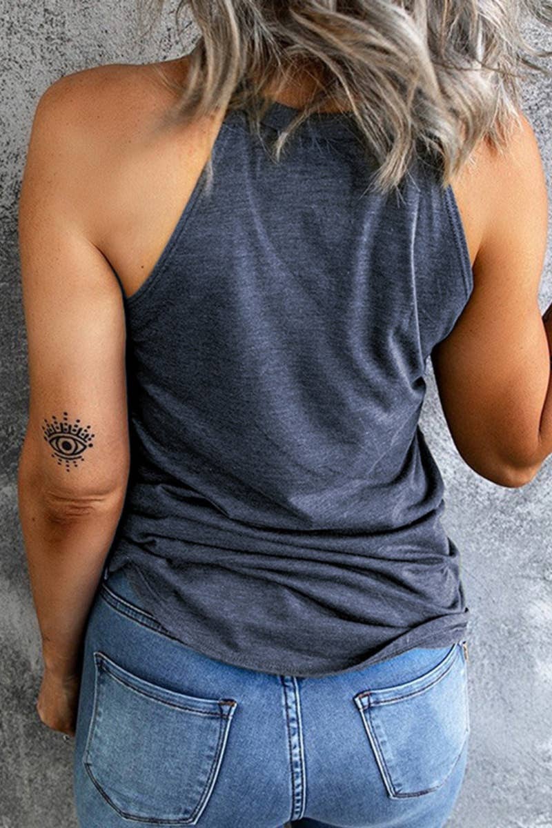 CWOV0444_CREW-NECK SLEEVELESS LETTER-PRINT TANK TOP