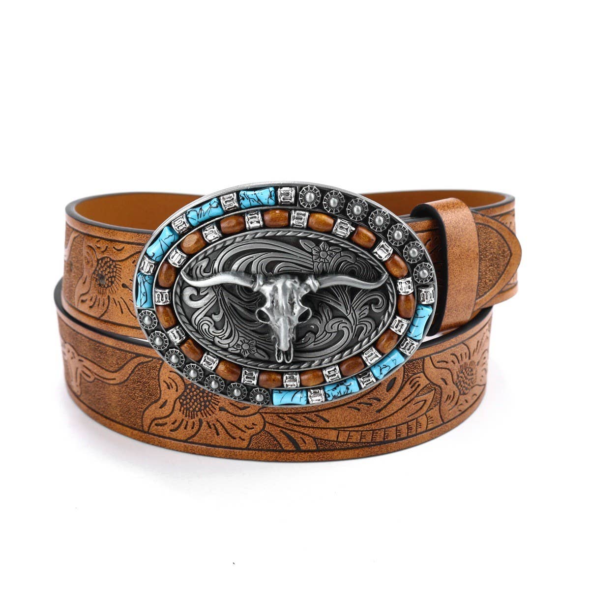 CLASSIC MEN'S PUNK EMBOSSED LEATHER BELT_CWABE0411