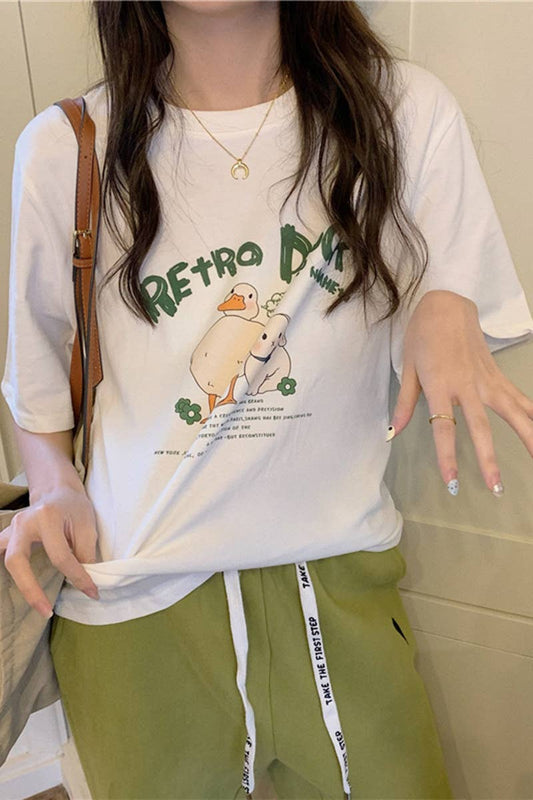 CWTTS0986_CARTOON PRINT CASUAL T SHIRT