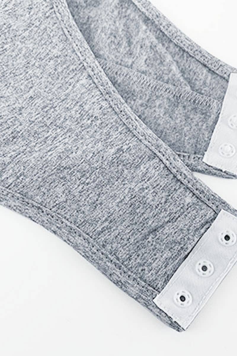 CWSBSL0151_SOLID COLOR PLUSH LONG SLEEVE ZIPPER BODYSUIT