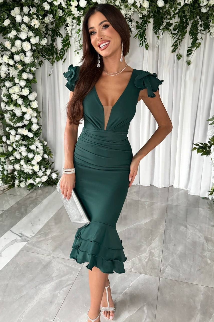 CASUAL FASHION PARTY SOLID COLOR DRESS WITH HIPS