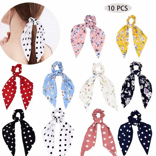LONG FLORAL FABRIC RIBBON HAIRBAND HAIRACCESSORIES