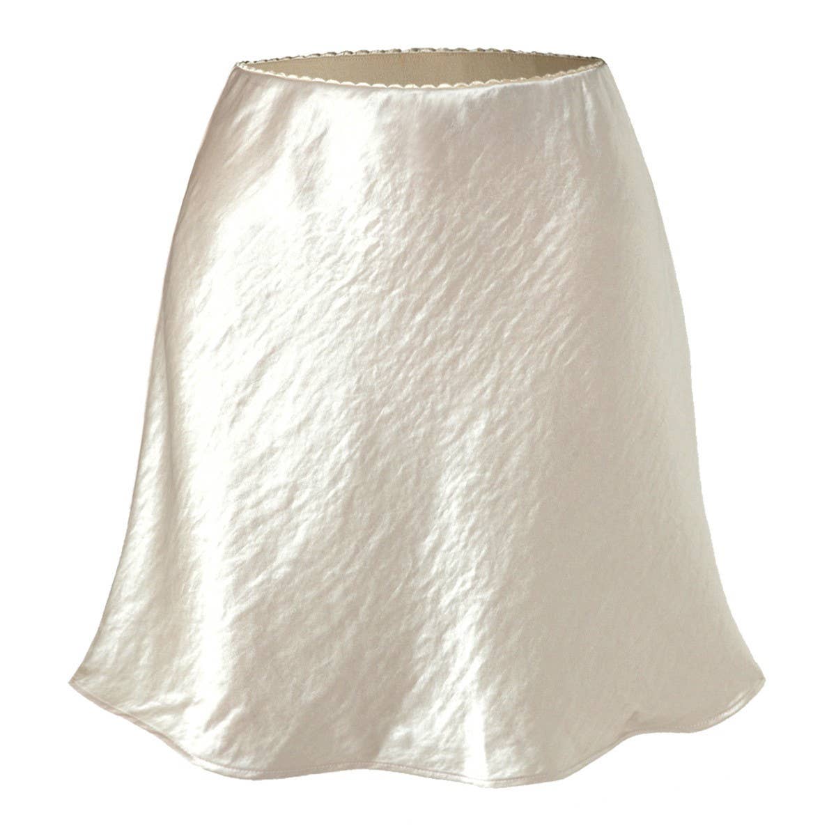 SIMPLE AND FASHIONABLE LACE SATIN ELASTIC SKIRT