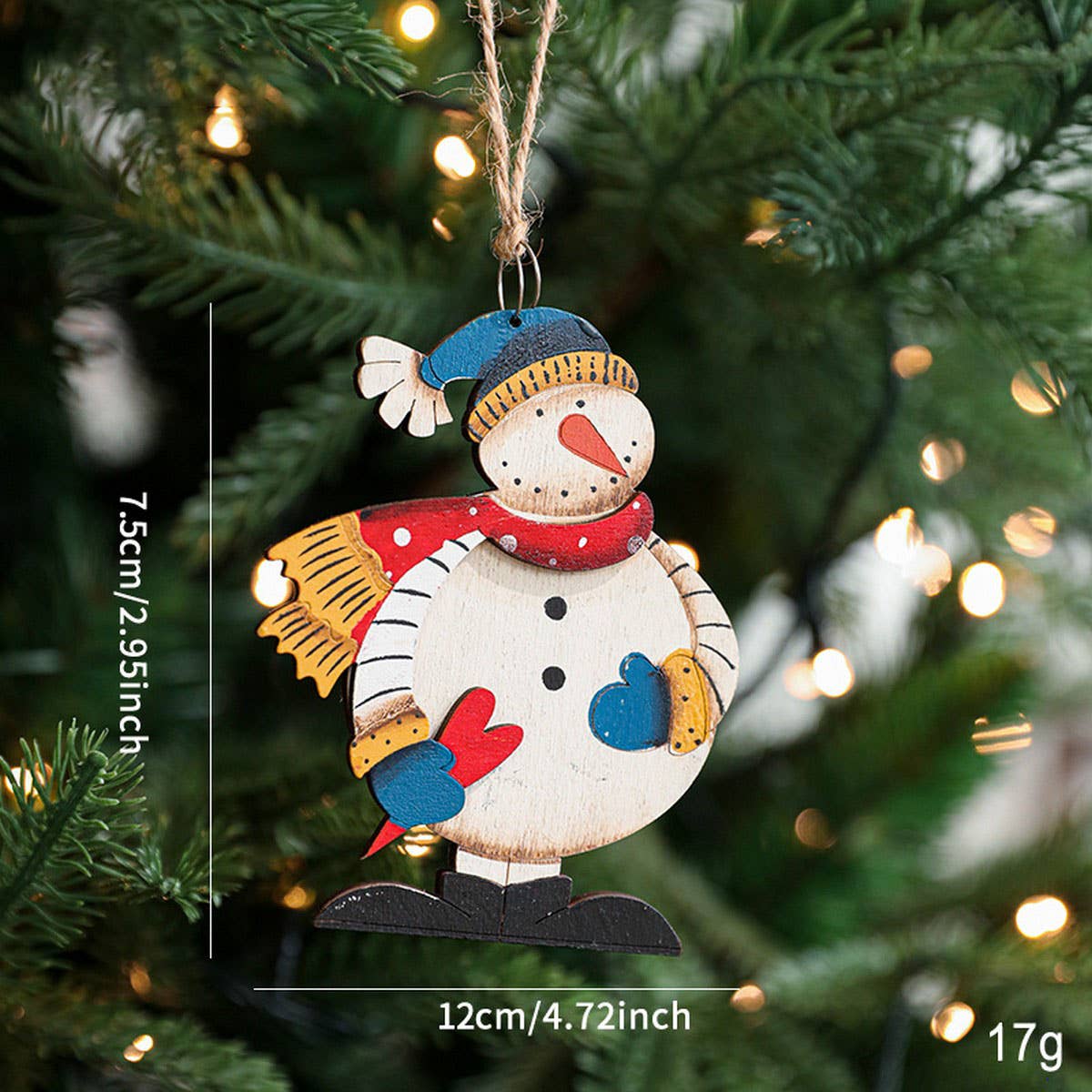 Rustic Wood Christmas Tree Santa Snowman Decor