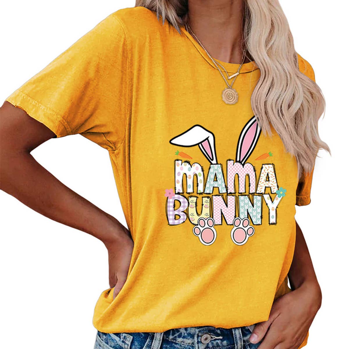 EASTER PULLOVER ROUND NECK FASHION PRINTED T SHIRT_CWTTS0855