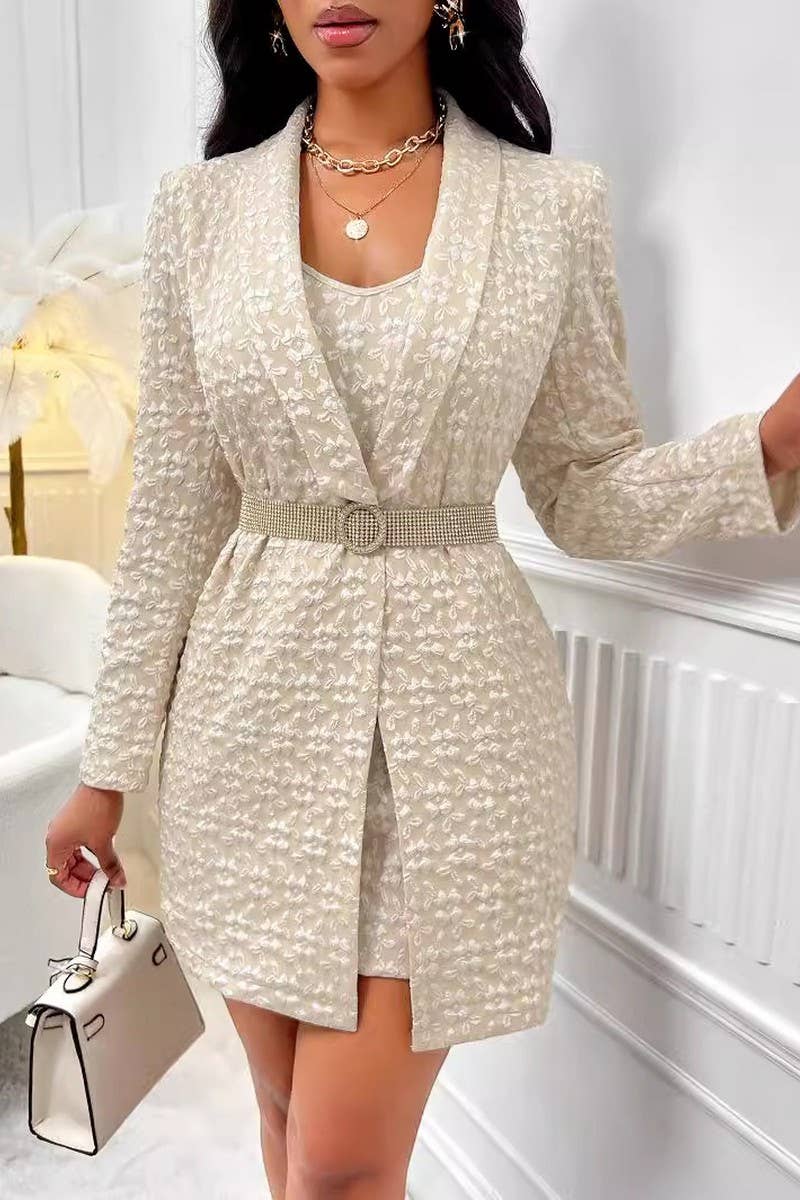 CWSS1052_FASHION LAPEL LOOSE BUTTONLESS TWO-PIECE SUIT