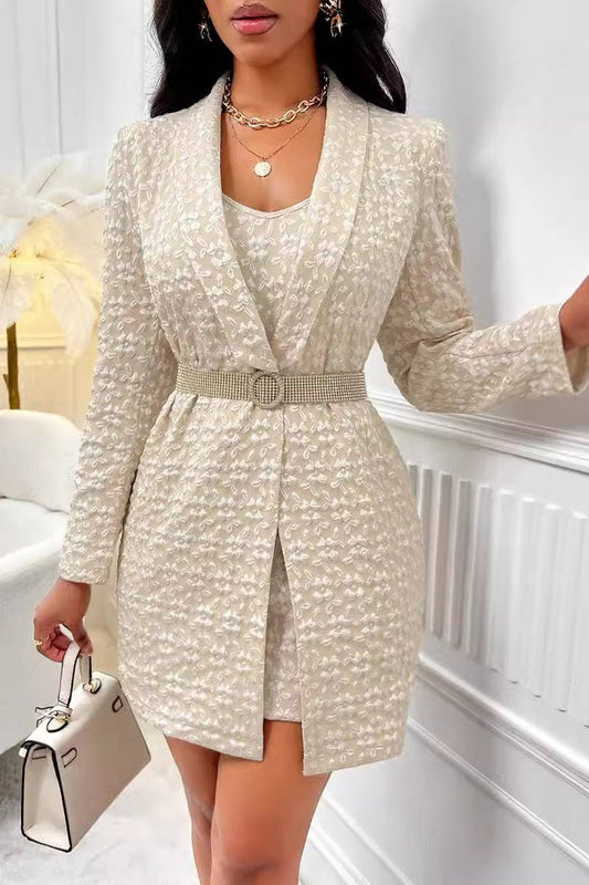 CWSS1052_FASHION LAPEL LOOSE BUTTONLESS TWO-PIECE SUIT