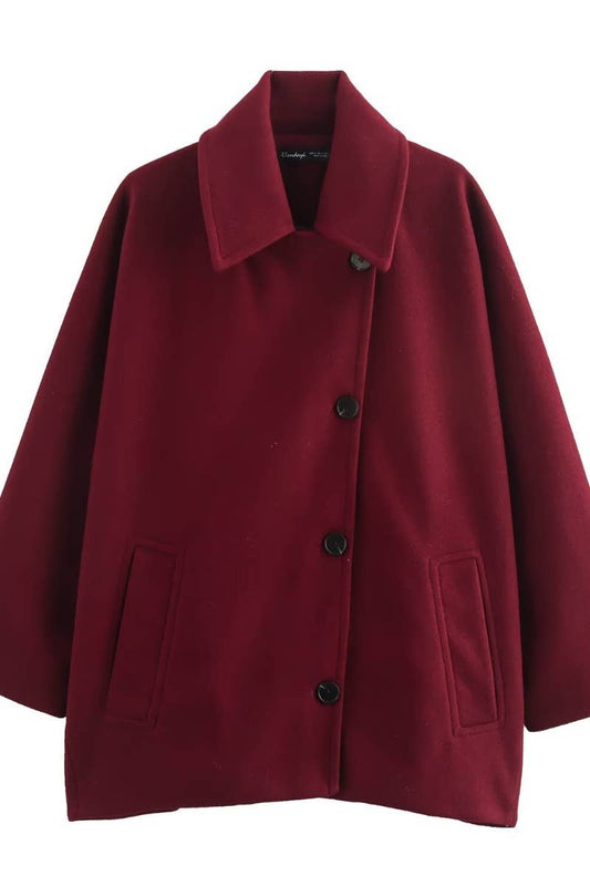 CWOCO0903_FALL FASHION BUTTON-UP LONG-SLEEVED COAT