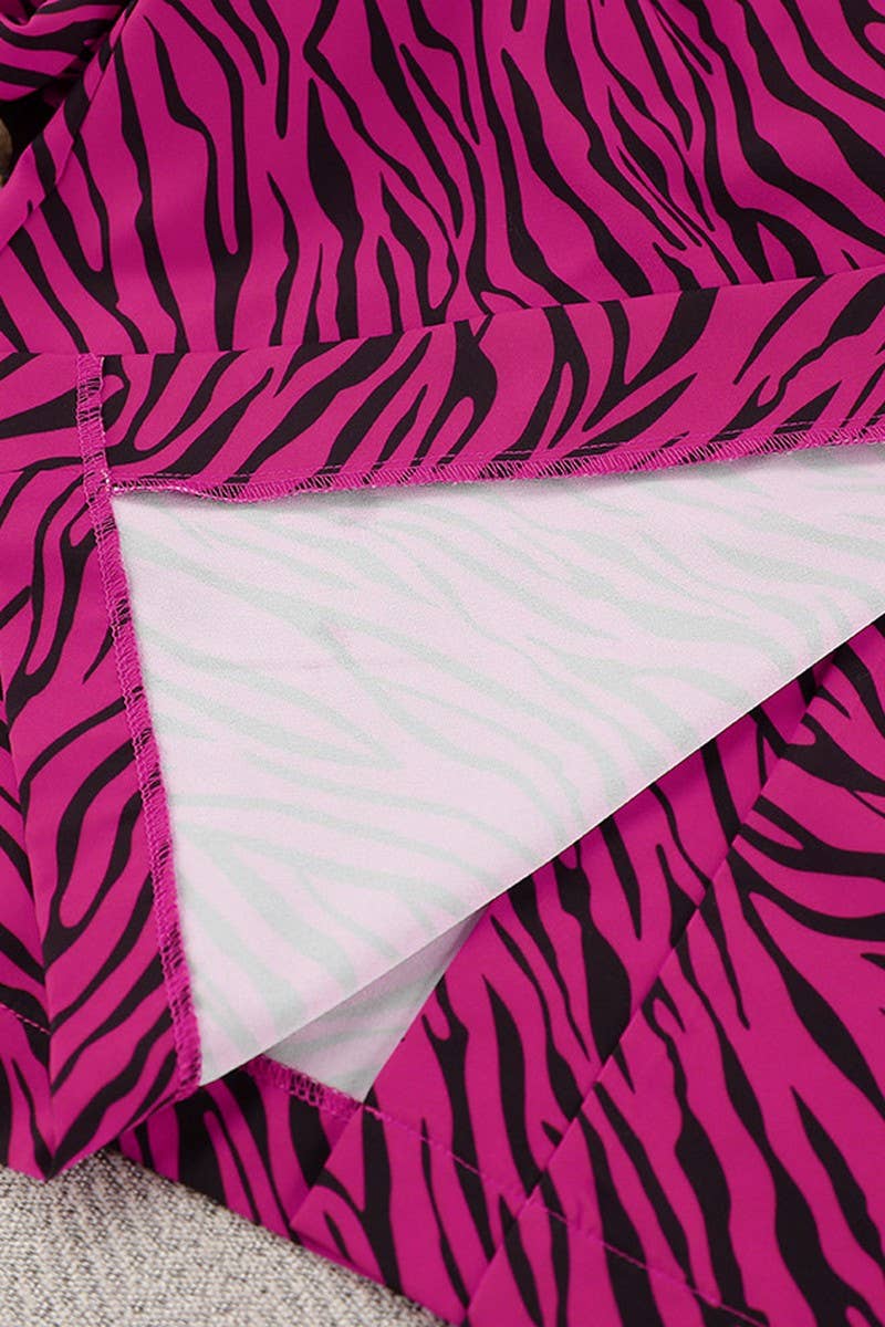 CWSPJ0367_TIE-UP ZEBRA PRINT LONG-SLEEVED ROBE