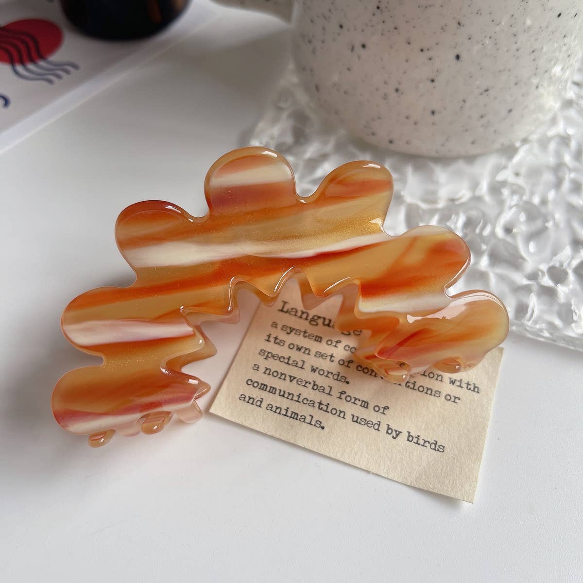 Wavy Flower Acetate Hair Claw, Simple Fresh Clip_CWAHA1328