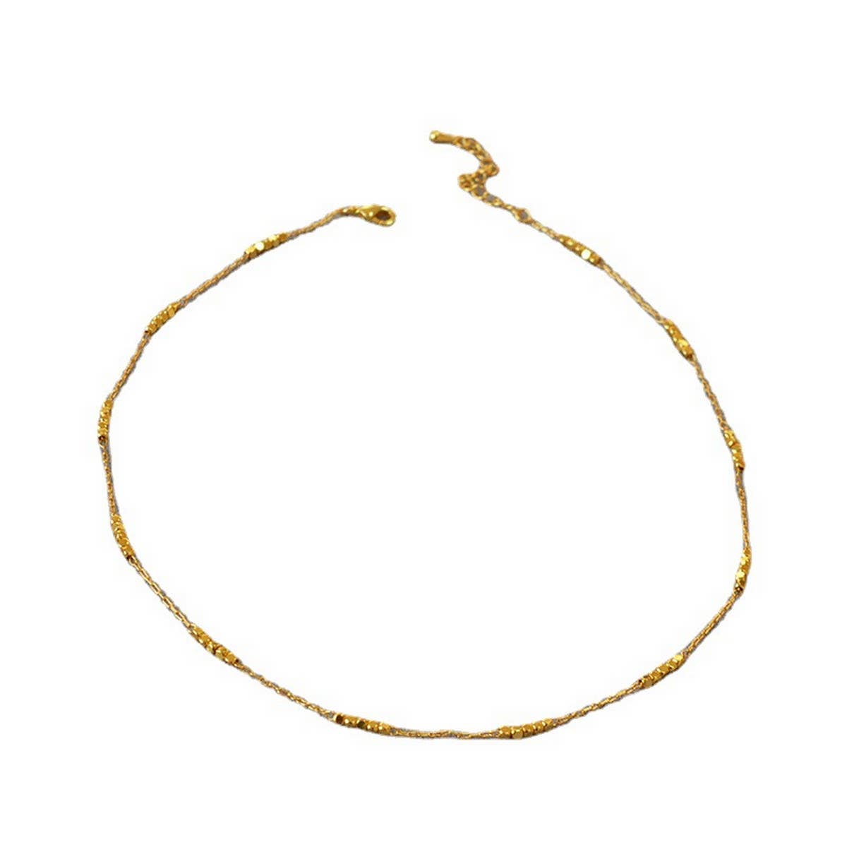 HANDMADE SHINY BEVEL SQUARE BEAD NECKLACE