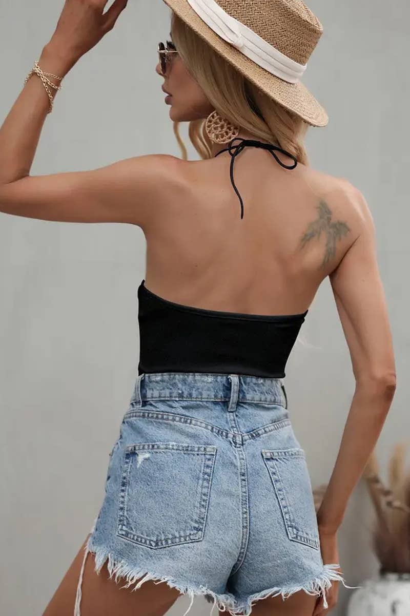 CWTBLS1754_SOLID COLOR FASHIONABLE BACKLESS CAMISOLE SWEATER