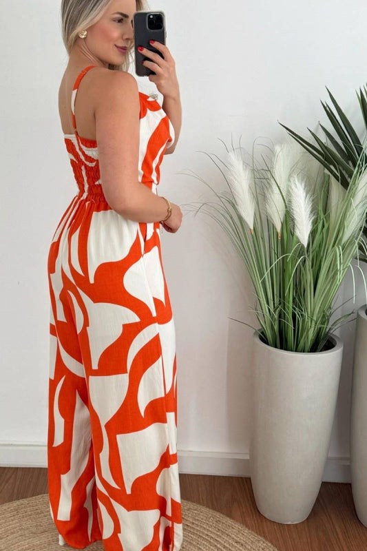 CWSJS1018_PRINTED SUSPENDER STRAIGHT JUMPSUIT