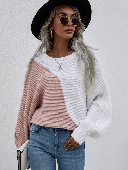 CWOSWL1402_Crew Neck Pullover Casual Sweater