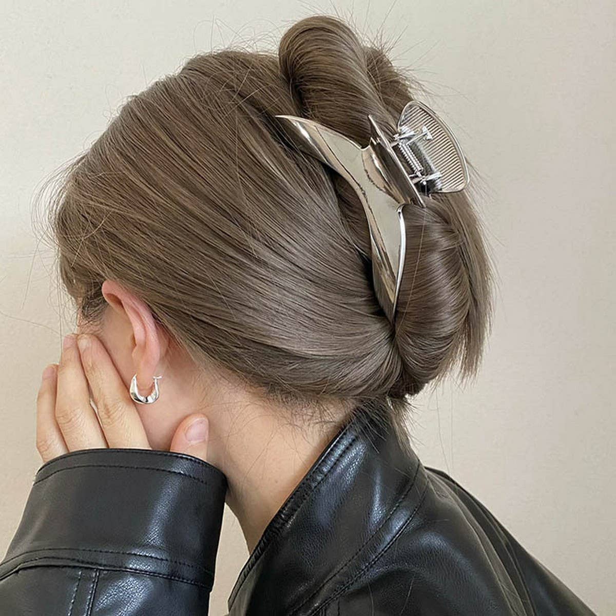 Minimalist Arch Metal Hair Claw,Elegant Shark Clip_CWAHA1280