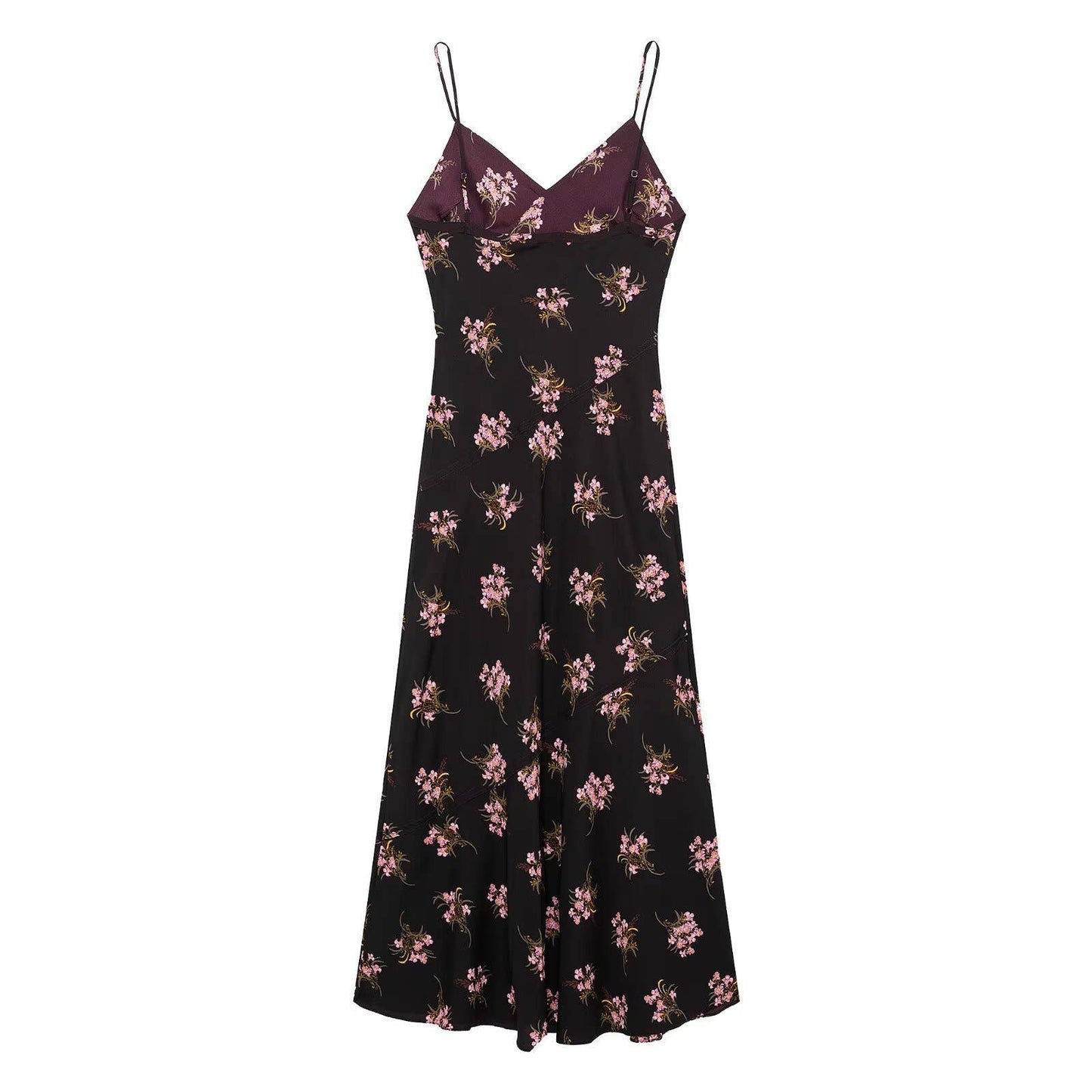 Fashionable cinched-waist halter print dress