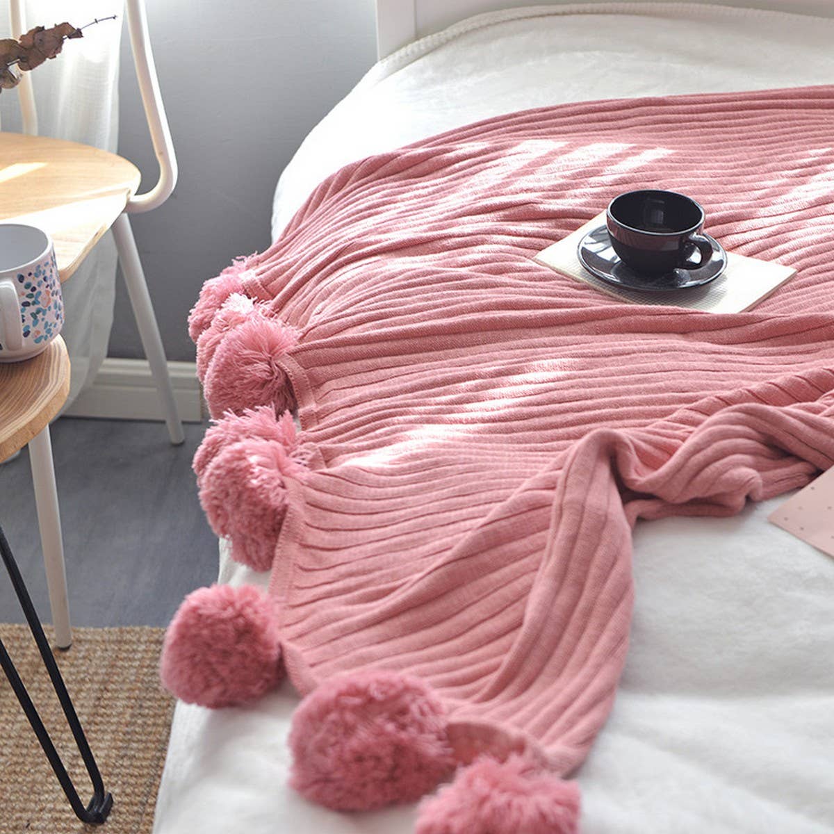 NEW KNITTED BALL AIR CONDITIONING THROW BLANKET