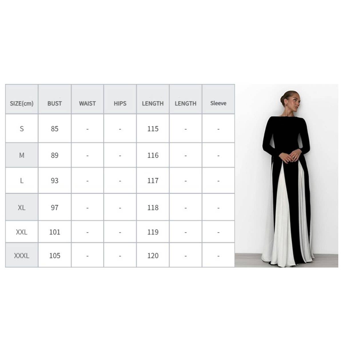 Color contrast long-sleeved casual loose dress