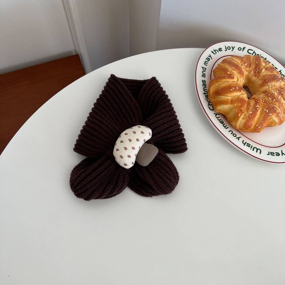 Cute Mushroom Knit Scarf ? Winter Warmth for Kids