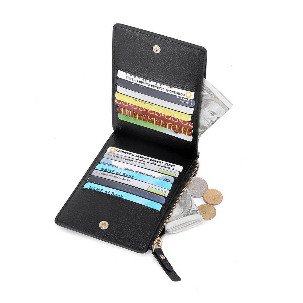 ULTRA -THIN LEATHER FASHION FOLDING PURSE CARD BAG_CWAB3889