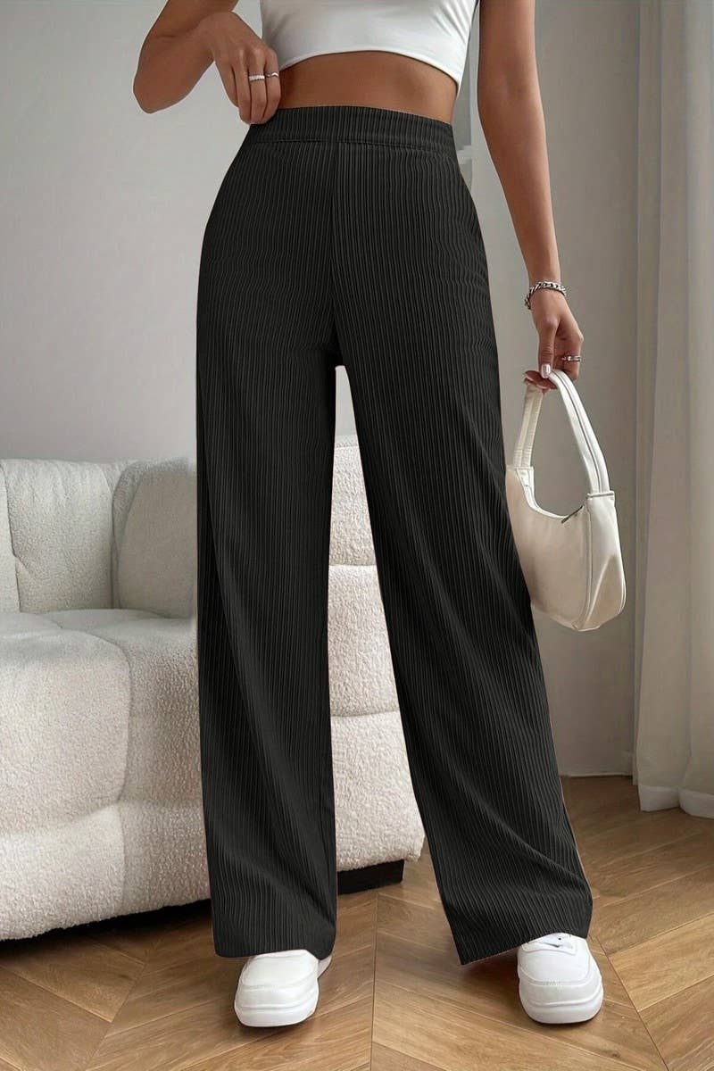 CWBLP1814_HIGH WAIST LOOSE DRAPE CASUAL STRAIGHT PANTS