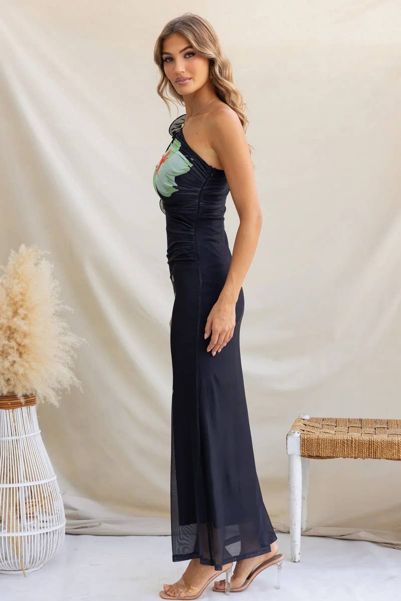 CWDMD5540_SUMMER FASHION ONE SHOULDER SLIM DRESS
