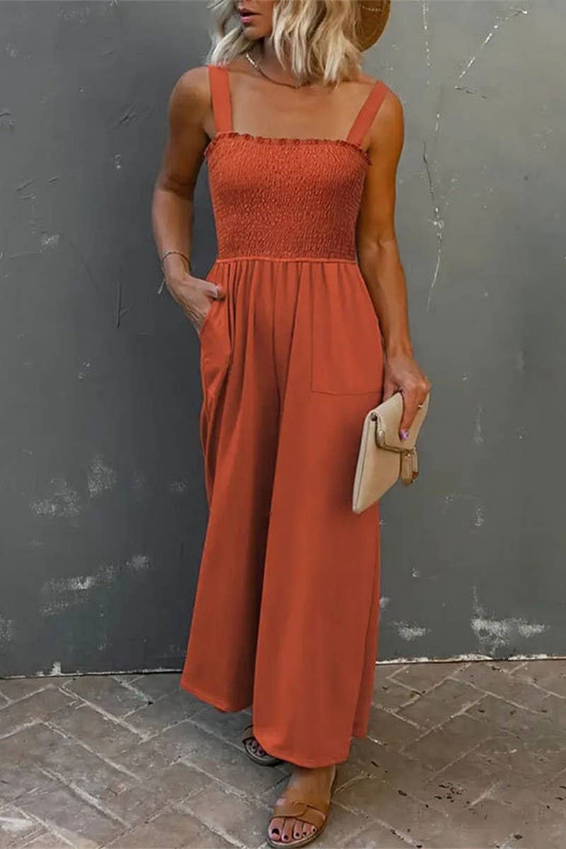 CWSBSSL0138_LARGE POCKET LOOSE CASUAL WIDE-LEG JUMPSUIT