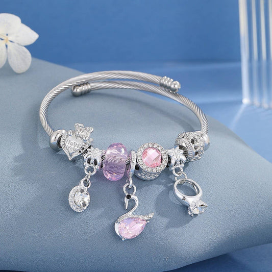 Trendy Silver Stainless Steel Adjustable Bracelet