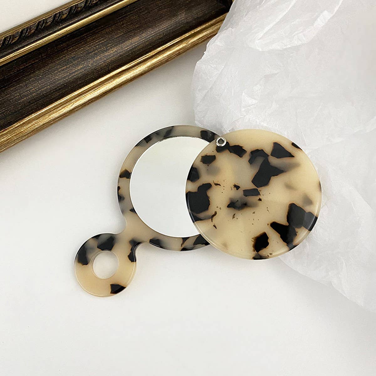 Portable Handheld Round Mirror, Cute Makeup Mirror_CWMM6387