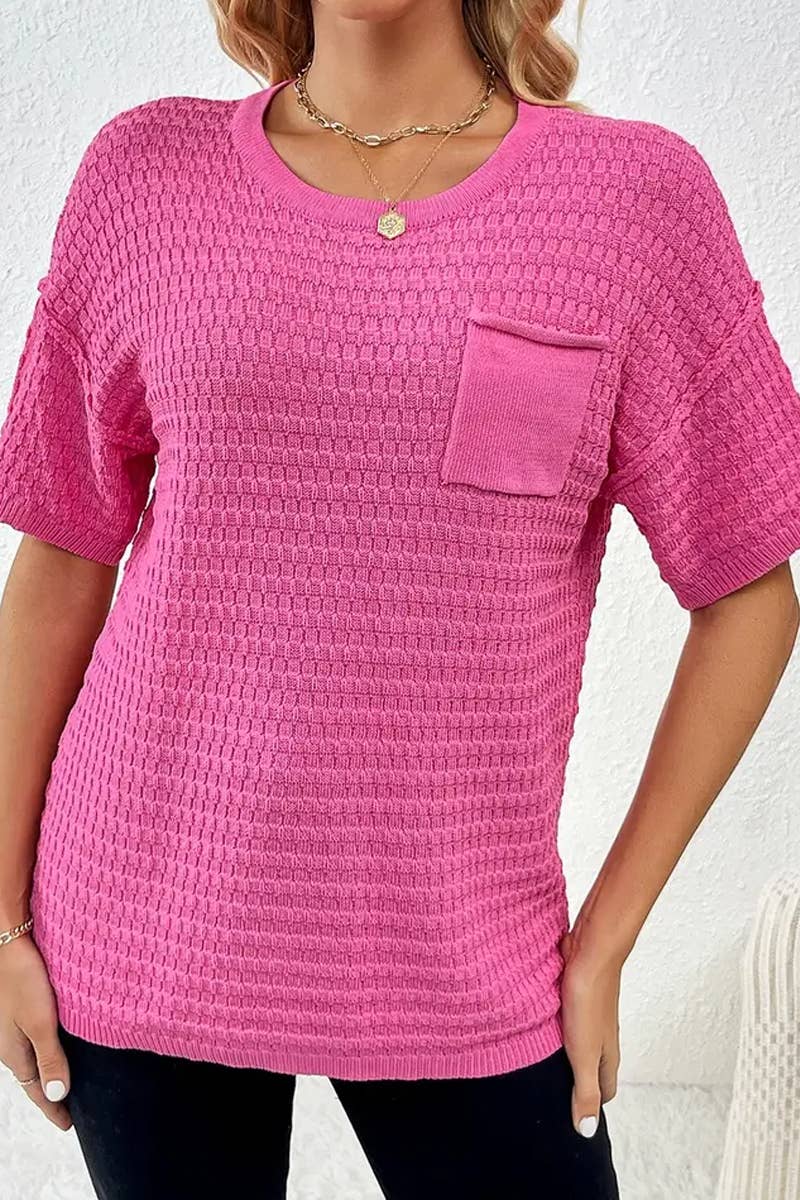 CWTTS1305_NEW SPRING AND SUMMER HOME SOLID COLOR SWEATERS