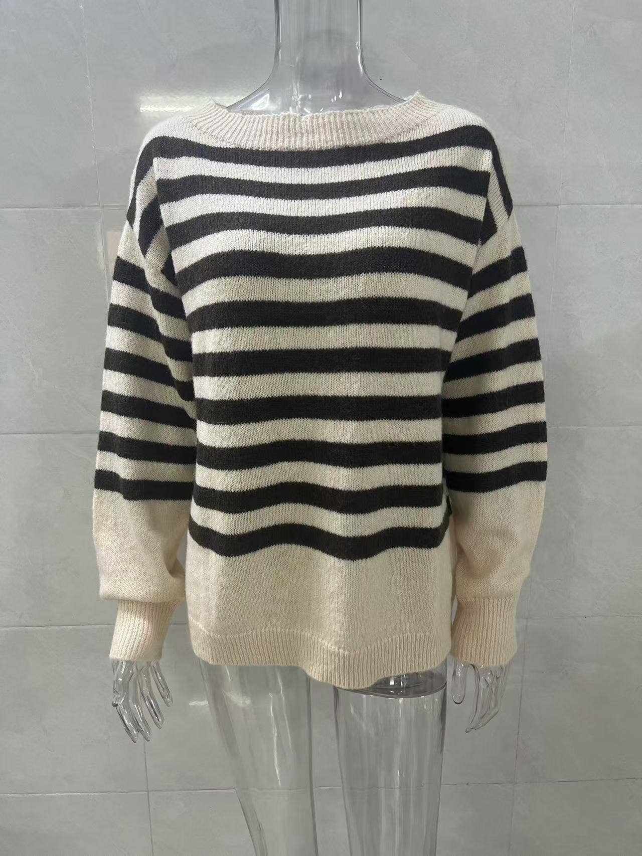 Casual, loose and laid-back striped sweater