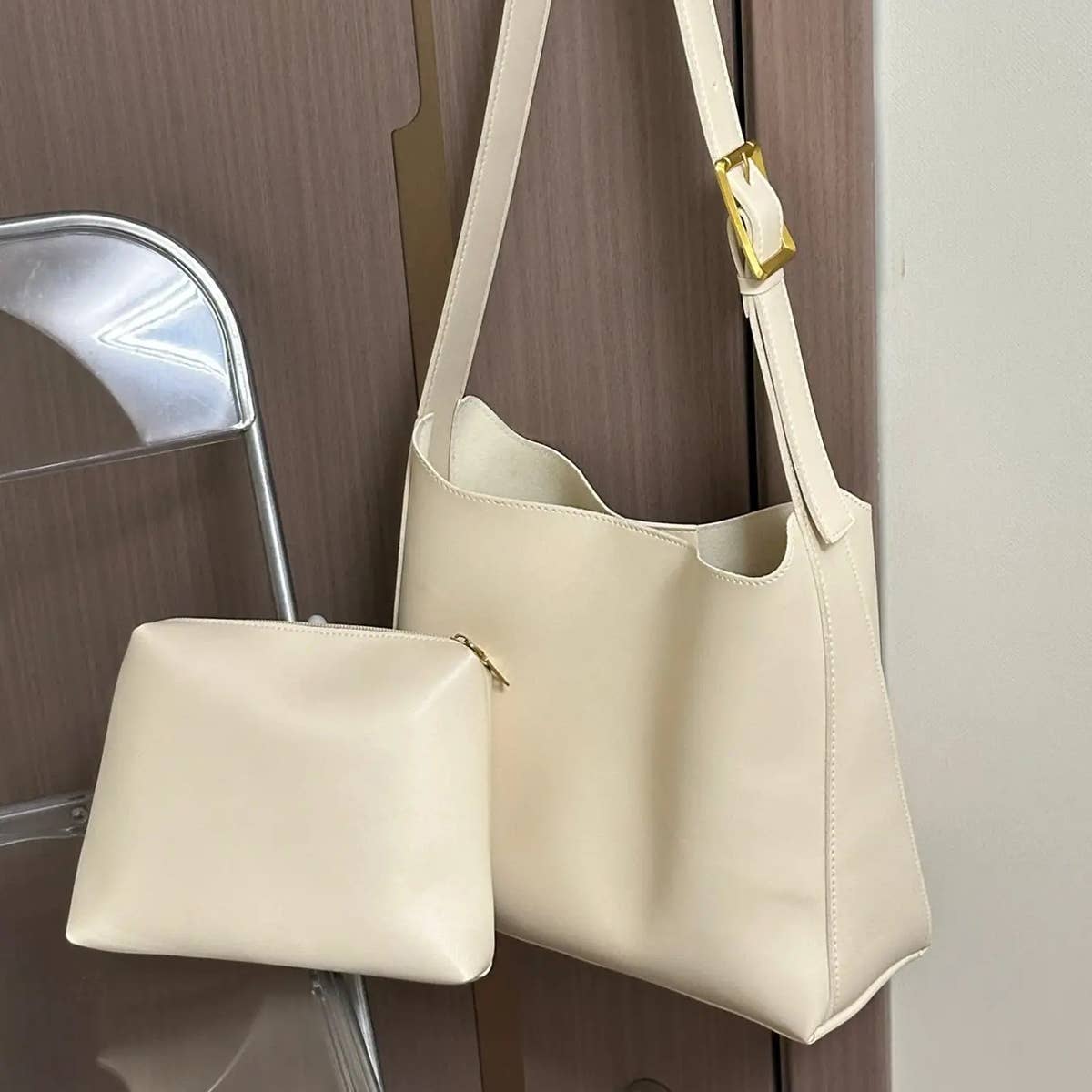 CWAB4831_CASUAL SIMPLE TWO-PIECE SHOULDER MESSENGER BAG